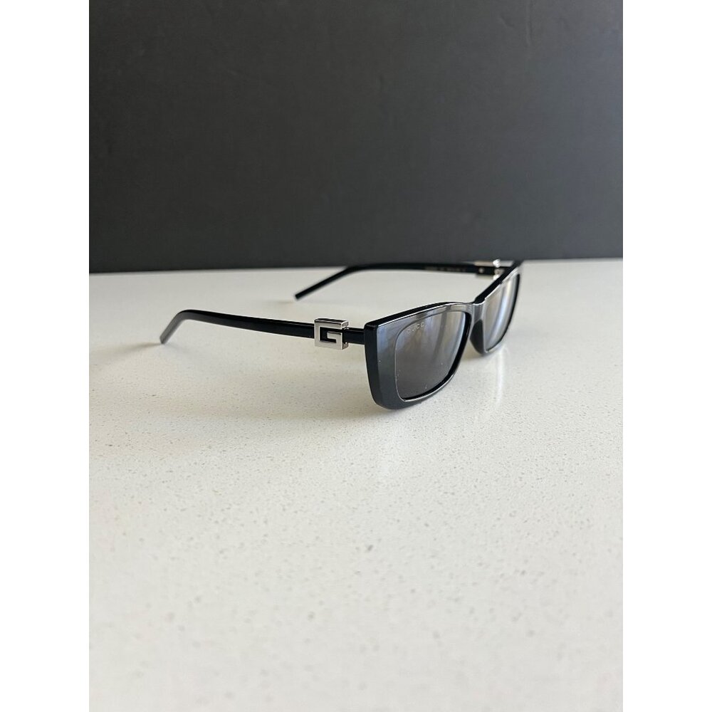 Gucci Logo Rectangular Black Sunglasses - image 3